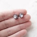 Full moon earring studs - Tiny ear posts - Space jewelry (E102)