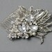 Wedding comb. Vintage style crystal pearl wedding bridal hair comb , Pearl bridal hair piece, Ivory pearl comb- Style 286