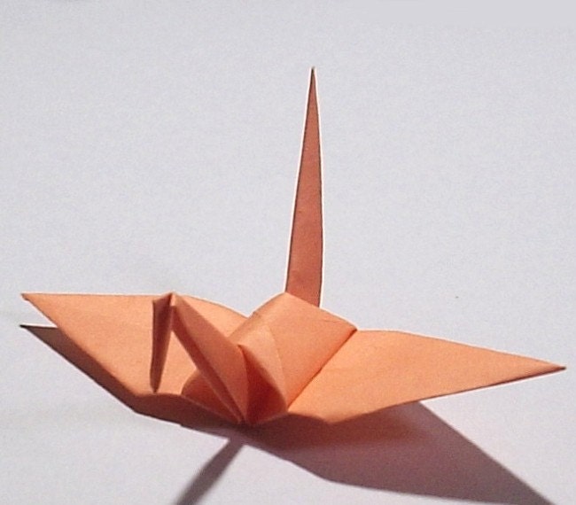 100 Origami Cranes Origami Paper Cranes Paper Crane Origami Crane - 7.5cm 3 inches Japanese Paper - Pale Orange - Small