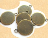 Double loop Brass Pendant Settings 18 mm Round (10)
