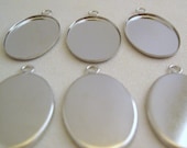 Silver Bezel Pendant Settings 25mm x 18mm (20)