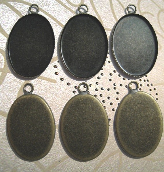 Brass Bezel Pendant Settings 25x18 mm (6)