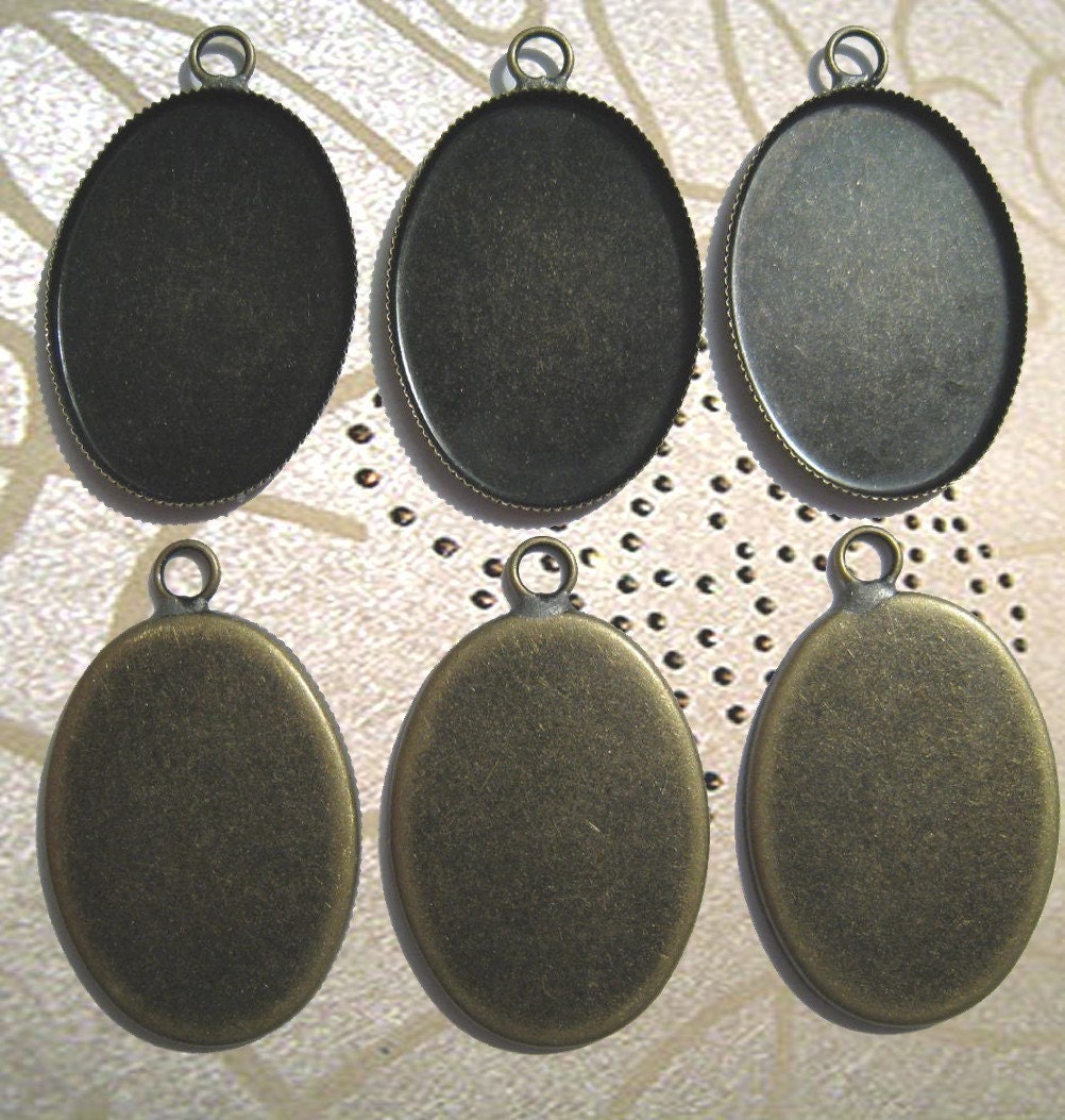 Brass Bezel Pendant Settings 25x18 mm (6)