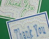Thank You Cards (pkg of 4 cards) "Caurie Cove" color scheme