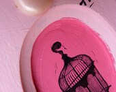 SHABBY PINK BIRDCAGE Wall Hanging  Mothers Day Girls Room