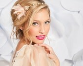 blush pink feather headband - Aurelia
