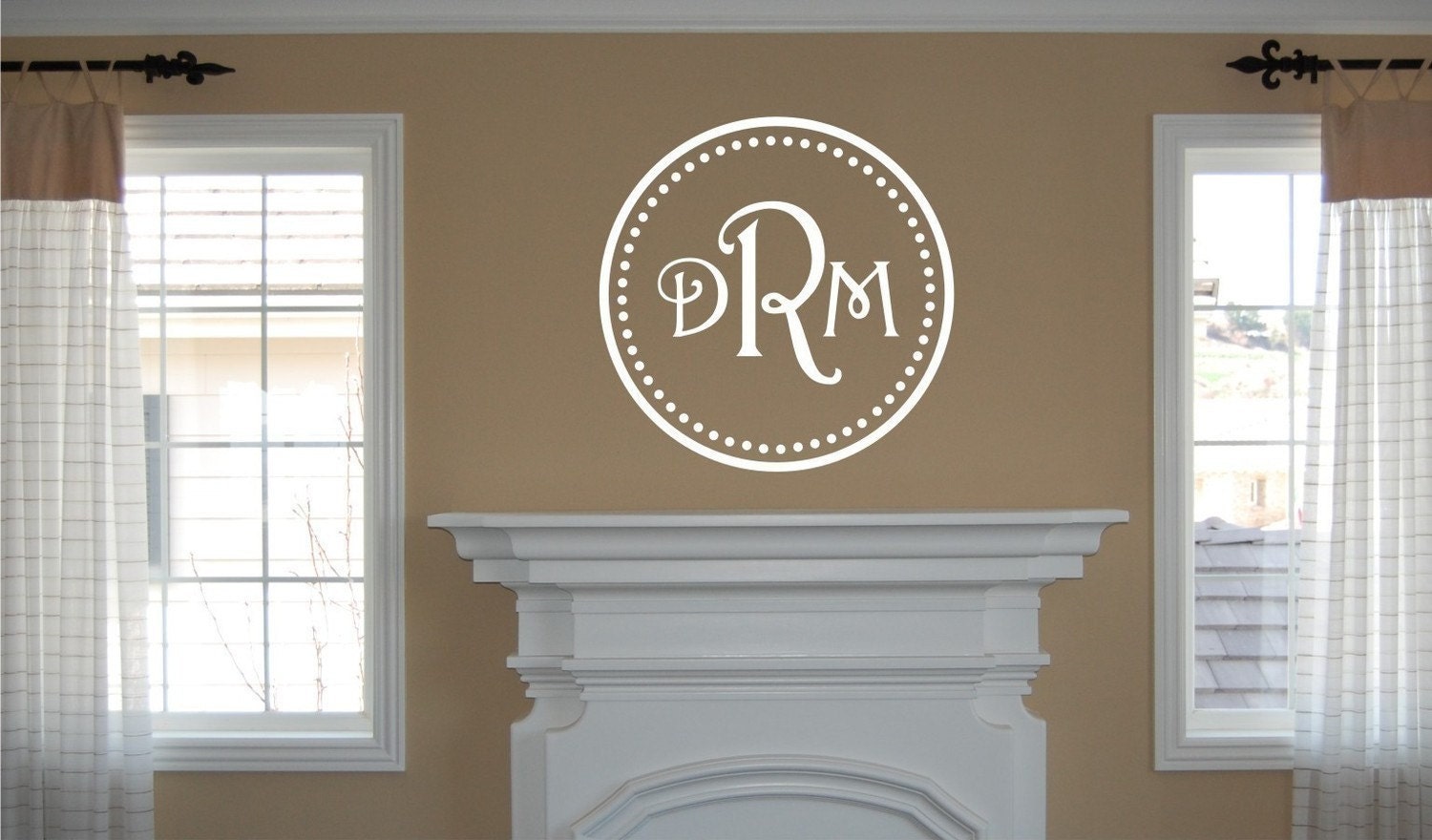 Vinyl Wall Decal Monogram Initials within Circle