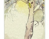 Original Watercolor Fine Art Painting - The Poet's Tree