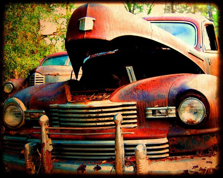 Mr. Newman - Rusty Old Car - Nash - Fine Art Photograph by Kelly Warren