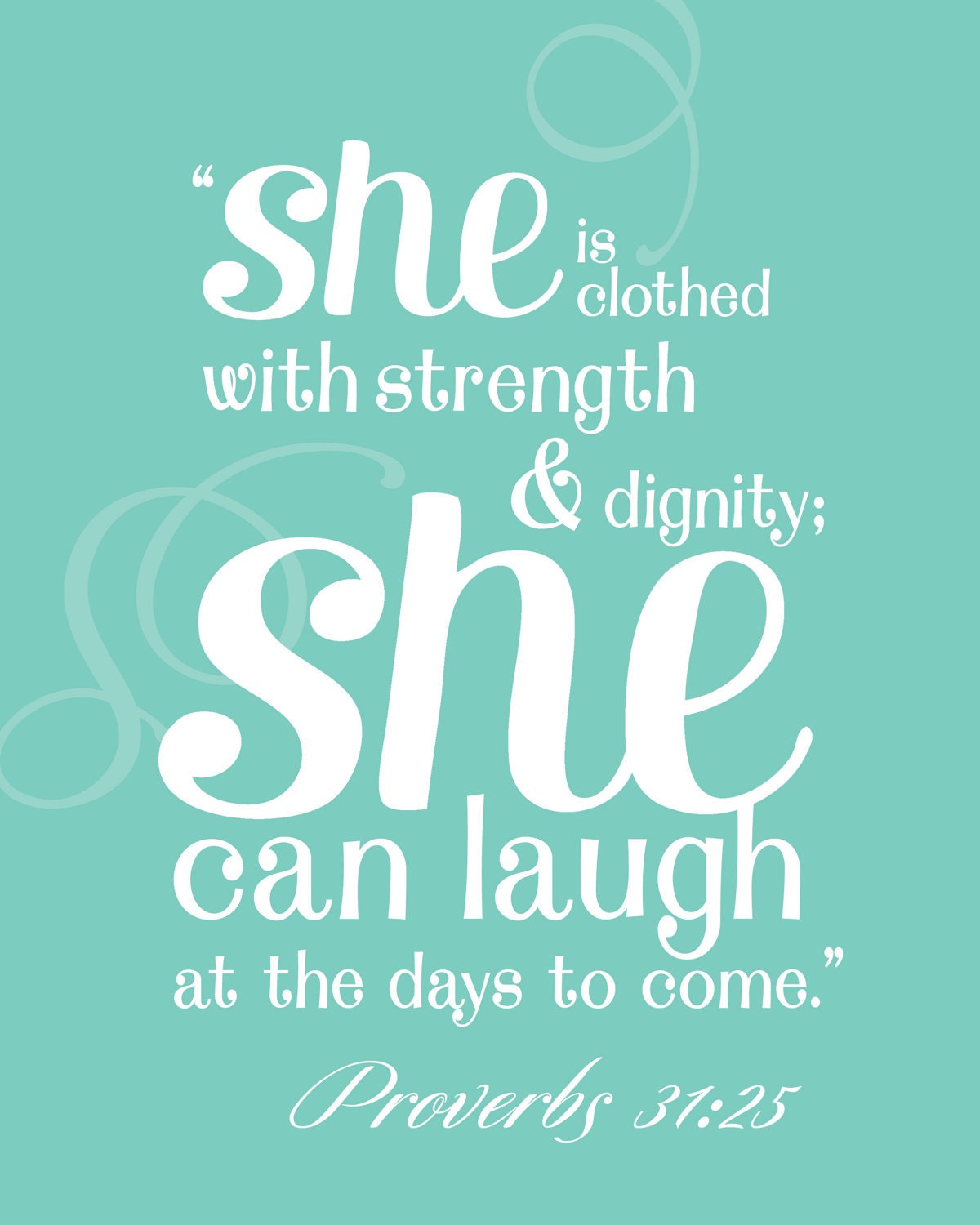 Proverbs 31 Print - Mint Green