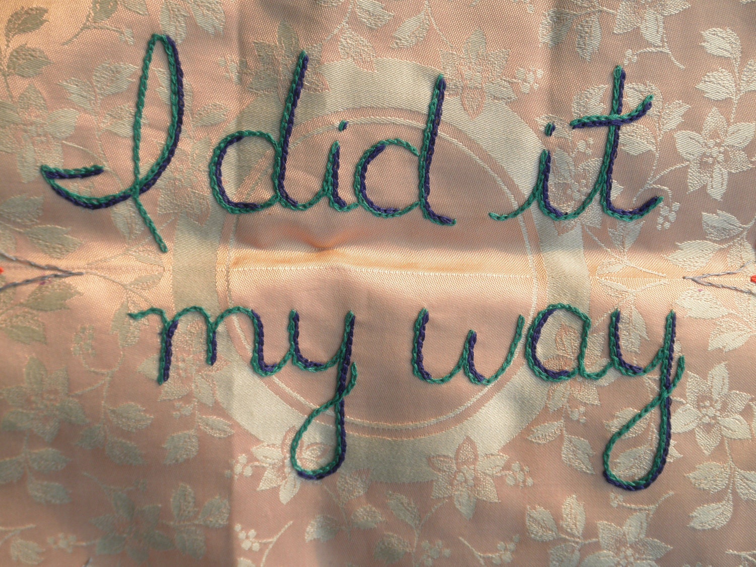 No Doubt, embroidered art, wall decor