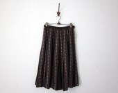 60s skirt / gingham cotton embroidered (xs - s)