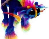 Made to Order Custom OOAK Goblin Gralumph and Brownie Rider Needle Felted Fantasy Art Soft Sculpture Doll Plush
