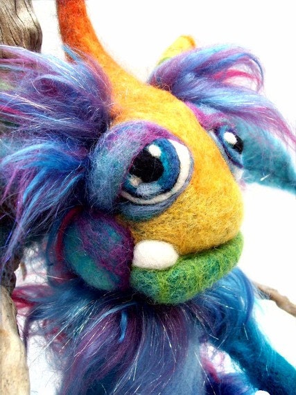 Custom Made for you  Woolie Wog Goblin Needle felt fantasy Wool fiber soft sculpture doll MADE TO ORDER