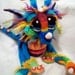 OOAK Custom Starburst Dragon Needle Felted Soft Sculpture Fantasy Wool Fiber Art Doll Plush for JessFox