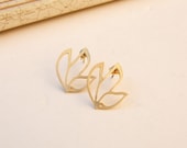 Sale.Floral, Tulip, Flowers, Post, Wedding, Bride, Bridesmaids,Gold  stud earrings.