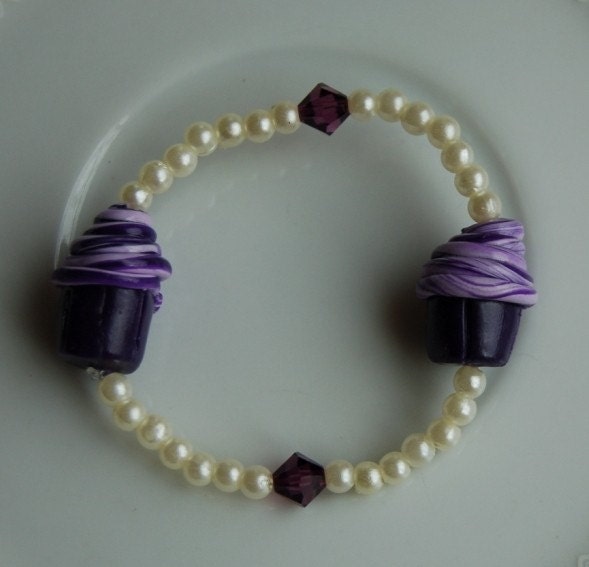 Toddler Girl's Purple Cupcake Bracelet