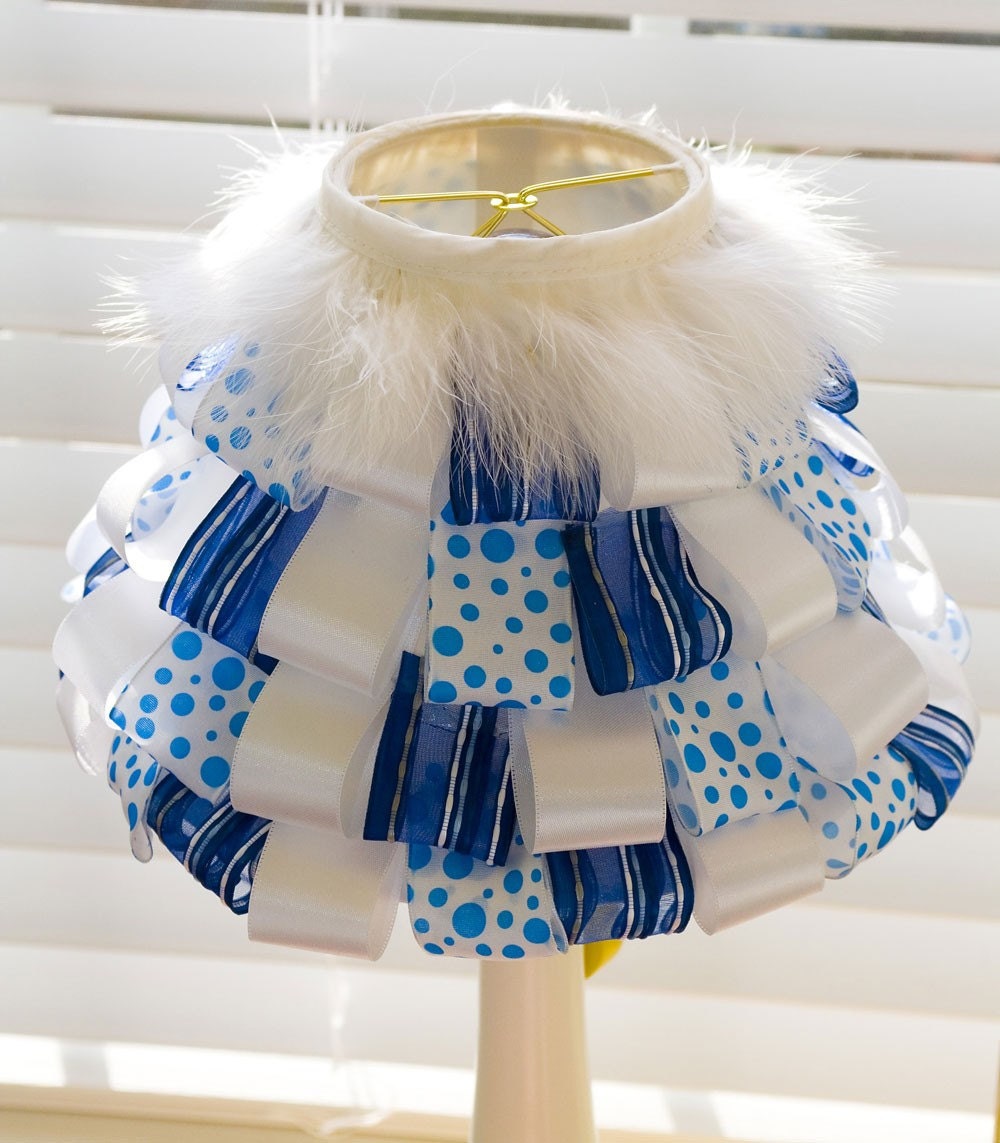 True Blue Ribbon Lamp Shade