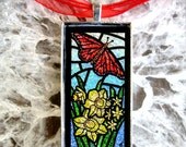 Glitter Red Butterfly Pendant