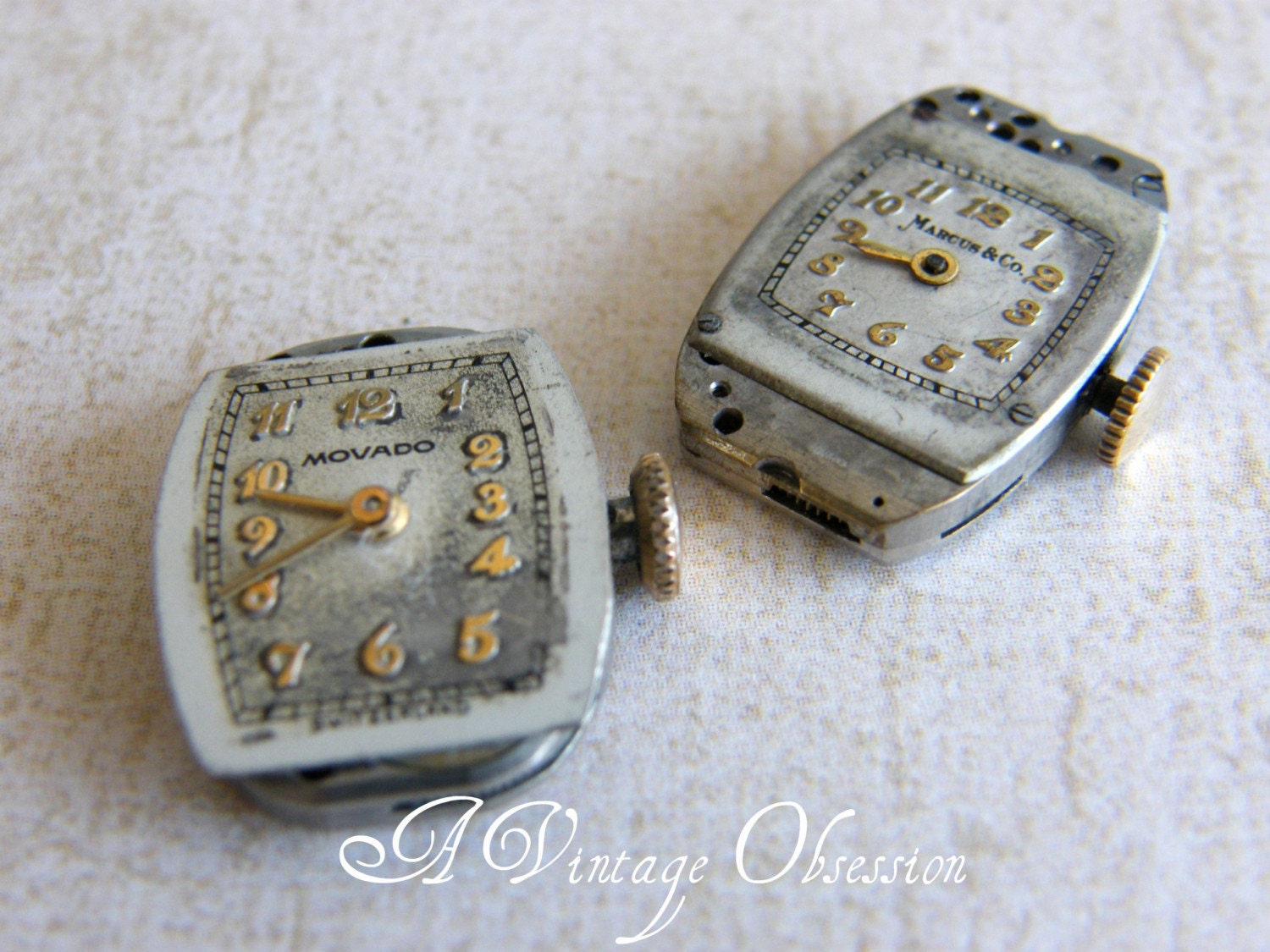 Vintage Ladies Wrist Watch Parts for use in Steampunk Jewelry by avintageobsession on etsy