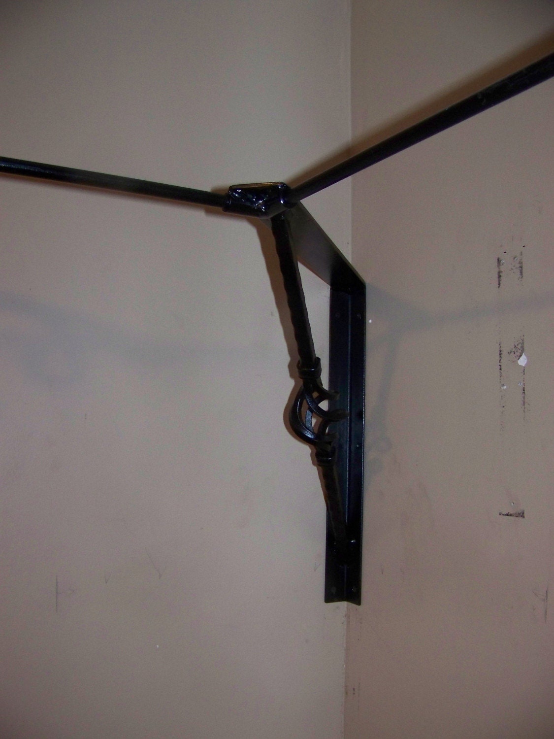 Wrought Iron Corner Shelf Bracket Basket by METALMASTERSINC