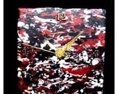 Desk or Wall Clock- "Black and White and Red All Over"