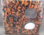 Switch and Outlet Plate, Gold and Black Patterned, Mokume Gane