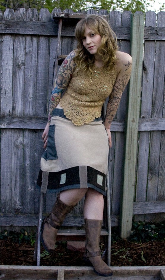 Skirt Made From Repurposed and Upcycled Clothing