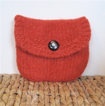 Rusty Orange Wool Felt Clutch