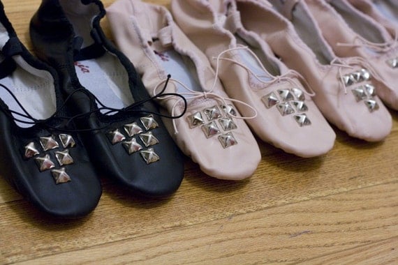 Studded Ballet Slippers: BLACK 7