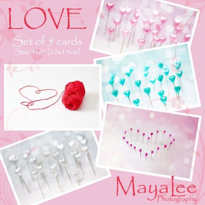 Set of 5 cards (LOVE)