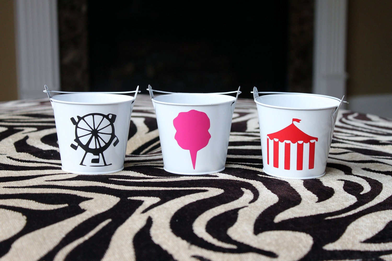 County Fair, Carnival or Farm Themed Children's Party Favor Buckets/ Treat Bag with Your Choice of Logos, Style 1