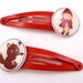 2 Red Riding Hood Barrettes. Red Riding Hood and Wolf Hair Clip or Hair Accessories.