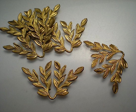 6 brass leaf sprays