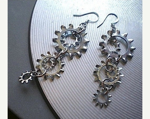 All washed up - industrial hardware earrings