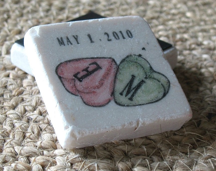 Candy Hearts Save the Date Magnets, Wedding Favors, Set of 25