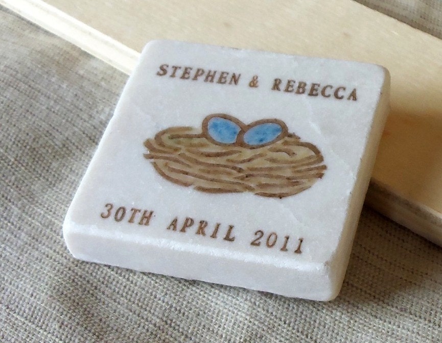 Bird Nest Save the Date Magnets, Wedding Favors, Set of 25