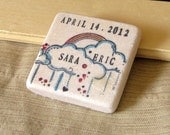 Rainbow Save the Date Magnets or Wedding Favors, Set of 25
