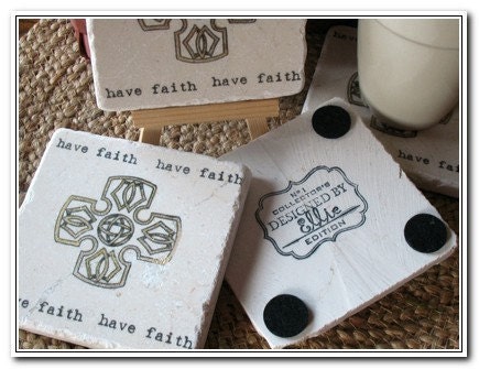 Celtic Cross Tile Coasters, Set of 4, Ready to Ship