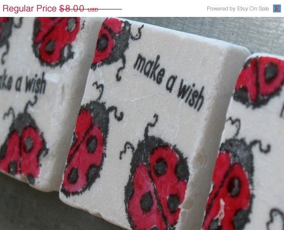 ON SALE Make a Wish Lucky Ladybug Magnets, Set of 3