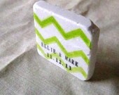 Lime Green Chevron Wedding Favors, Save the Date Magnets, Ombre, Set of 25