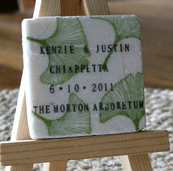 Ginkgo Leaf Save the Date Magnets or Party Favors, Set of 25