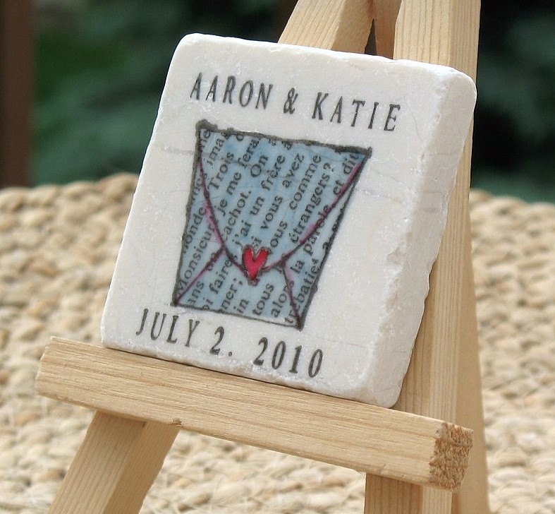 Heart Sealed Envelope Save the Date Magnets, Set of 25