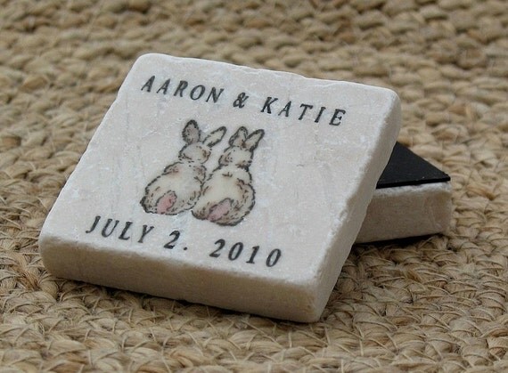 A Couple of Love Bunnies Save the Date Magnets, Set of 25