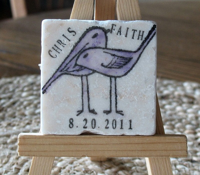Lavender Love Bird Save The Date Magnets, Set of 25