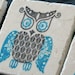 ON SALE Bold Owl Tile Coasters, Azure Blue and Black, Set of 4, Ready to Ship