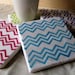 Chevron Coasters, Bright Color Collection, Set of 4, Ready to Ship