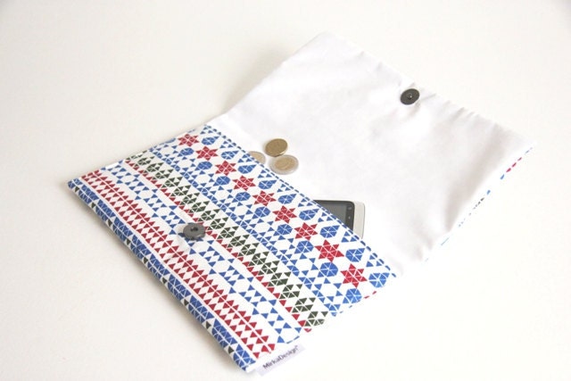 SALE Triangles - Geometric print clutch, purse, carry all bag - 15 % off