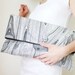 wood print extra large clutch, fold over clutch