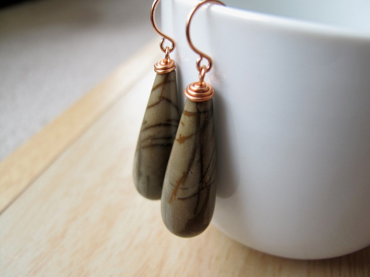 STORM Earrings Red Creek Jasper